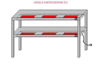 Nadstawka na stół podwójna z podgrzewaczem półki dolnej i górnej
