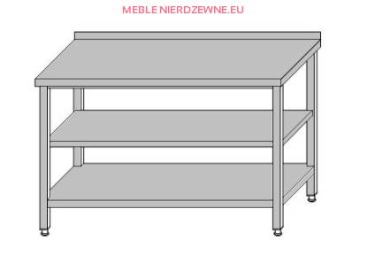 Stół przyścienny z dwoma półkami o głębokości 800 mm