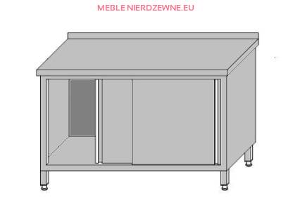 Stół przyścienny zabudowany - drzwi przesuwne o głębokości 700 mm