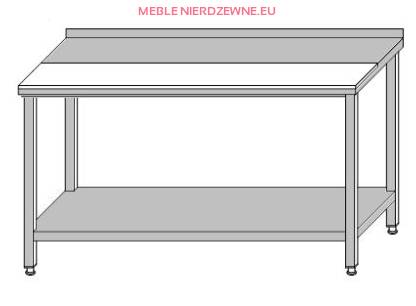 Stół przyścienny z deską do krojenia i półką o głębokości 700 mm