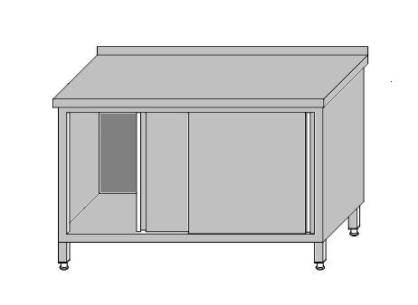 Stół roboczy przyścienny zabudowany – drzwi przesuwne 800x600x850