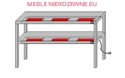 Nadstawka na stół podwójna z podgrzewaczem półki dolnej i górnej 1000x300x700