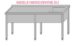 Stół roboczy ze zlewem bez półki 2200x600x850