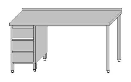 Stół otwarty z blokiem 3-szuflad dla pojemników GN 1/1 2200x600x850