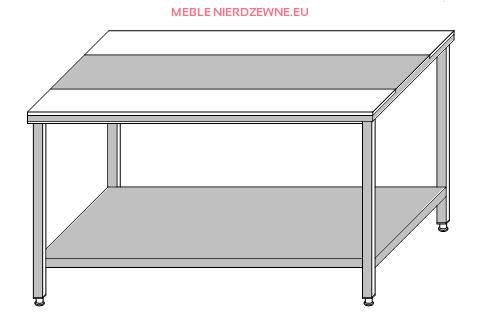 Stół roboczy centralny otwarty z deskami do krojenia i półką 2000x1200x850