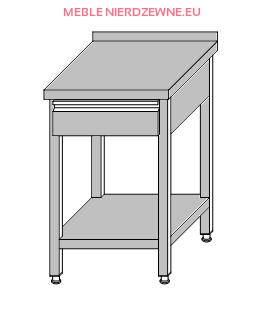 Stół roboczy przyścienny z szufladą pod blatem i półką 500x700x850