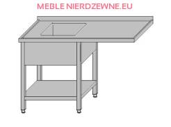 Stół ze zlewem, miejscem na zmywarkę i półką 1200x600x850