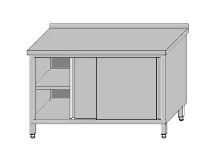 Stół roboczy przyścienny zabudowany z półką – drzwi przesuwne 1200x700x850