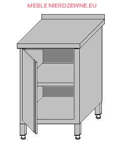 Stół roboczy przyścienny zabudowany z półką – drzwi otwierane 500x700x850