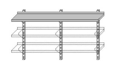 Półka wisząca ze stali nierdzewnej pełna jednopoziomowa 1800x400 (przestawna)