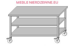 Stół roboczy z dwoma półkami na kółkach 1500x600x850