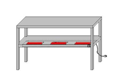 Nadstawka na stół podwójna z podgrzewaczem półki dolnej 900x300x700