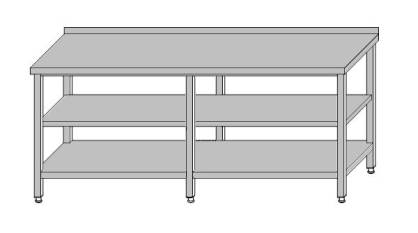 Stół przyścienny z dwoma półkami  2900x800x850