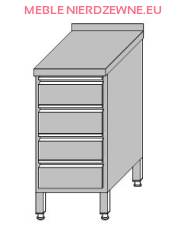 Stół roboczy przyścienny zabudowany z 4-szufladami dla pojemników GN 1/1 400x600x850