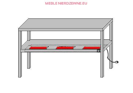 Nadstawka na stół podwójna z podgrzewaczem półki dolnej 1600x300x700