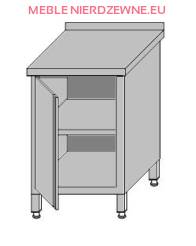 Stół roboczy przyścienny zabudowany z półką – drzwi otwierane 400x600x850