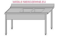 Stół załadowczy do zmywarki kapturowej z dwoma zlewami 2000x700x850