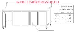 Zabudowa frontu stołu drzwiami otwieranymi - szerokość stołu 2800 mm