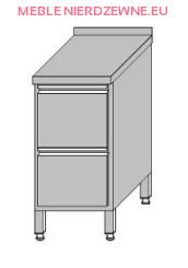 Stół roboczy przyścienny zabudowany z 2-szufladami dla pojemników GN 1/1 400x600x850