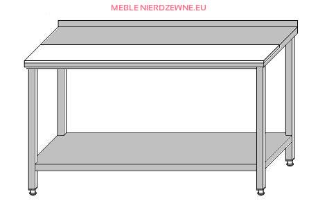 Stół roboczy przyścienny otwarty z deską do krojenia i półką 1600x600x850