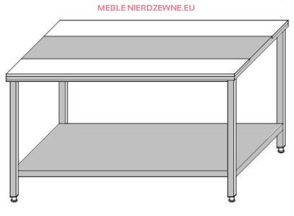 Stół centralny z deskami do krojenia i półką o głębokości 1200 mm