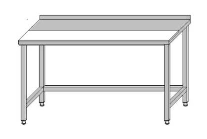 Stół roboczy przyścienny otwarty wzmocniony z deską do krojenia 1500x600x850
