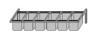 Półka wisząca na przyprawy ze stali nierdzewnej 6x 1/4 GN 1000x300x200
