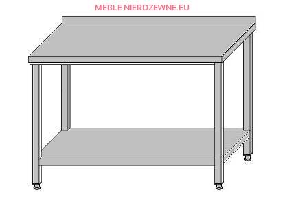 Stół przyścienny z półką o głębokości 600 mm