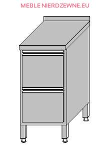 Stół roboczy przyścienny zabudowany z 2-szufladami dla pojemników GN 1/1 400x600x850