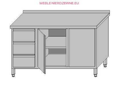 Stół zabudowany - drzwi otwierane i blok szuflad
