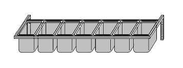 Półka wisząca na przyprawy ze stali nierdzewnej 7x 1/4 GN 1165x300x200