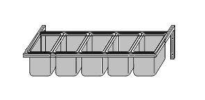 Półka wisząca na przyprawy ze stali nierdzewnej 5x 1/4 GN 840x300x200