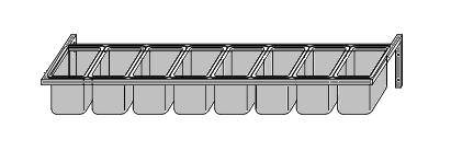 Półka wisząca na przyprawy ze stali nierdzewnej 8x 1/4 GN 1325x300x200